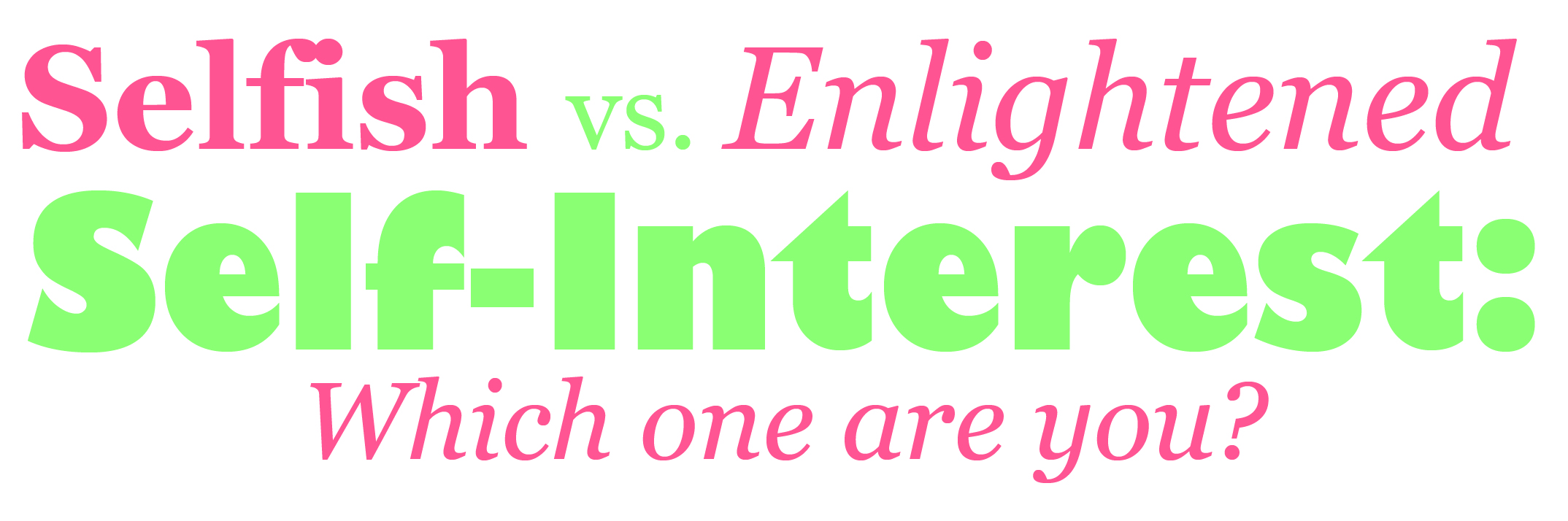 morality and self-interest